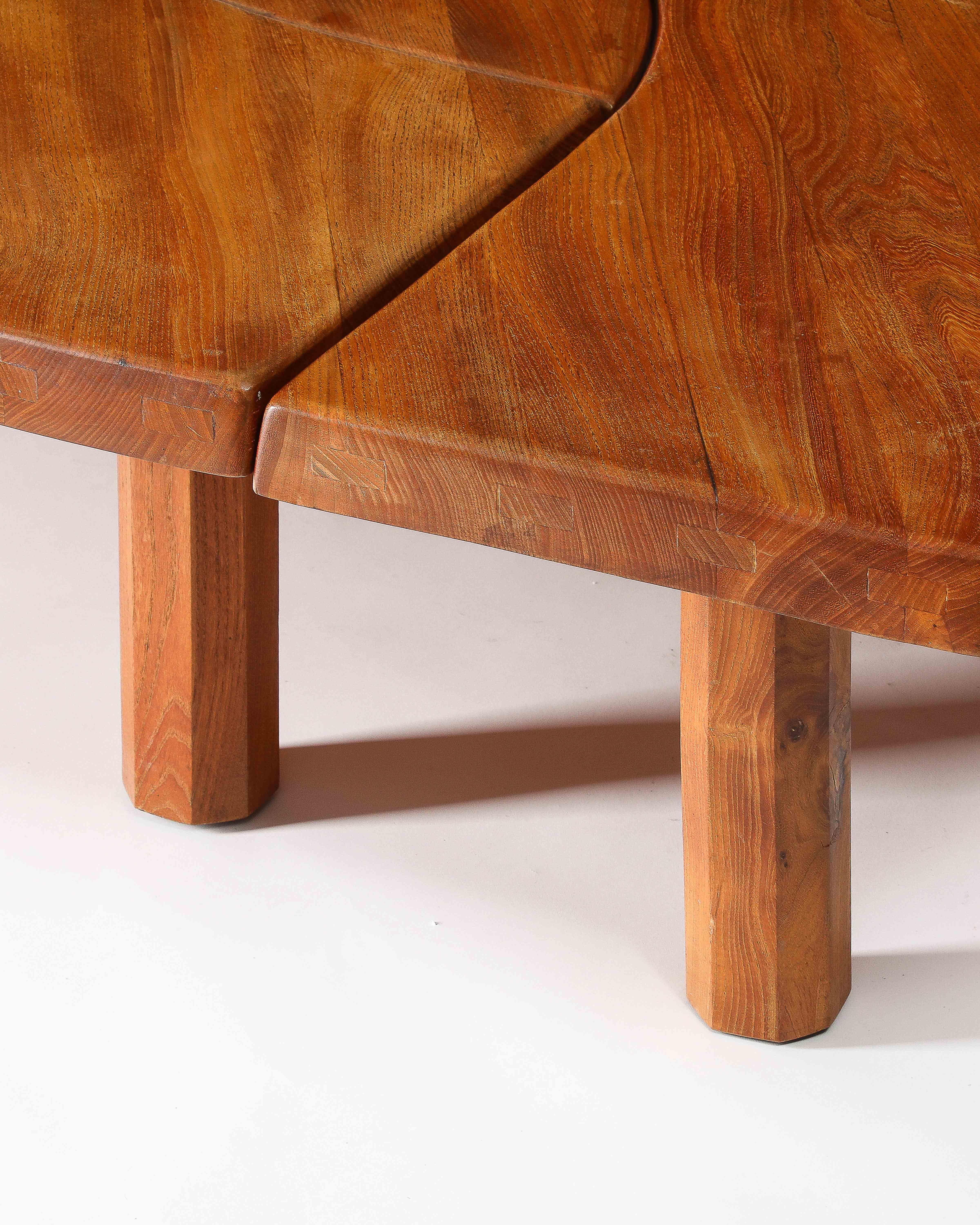 Oak Table T22C L'oeil by Pierre Chapo, France, 1972 For Sale 11