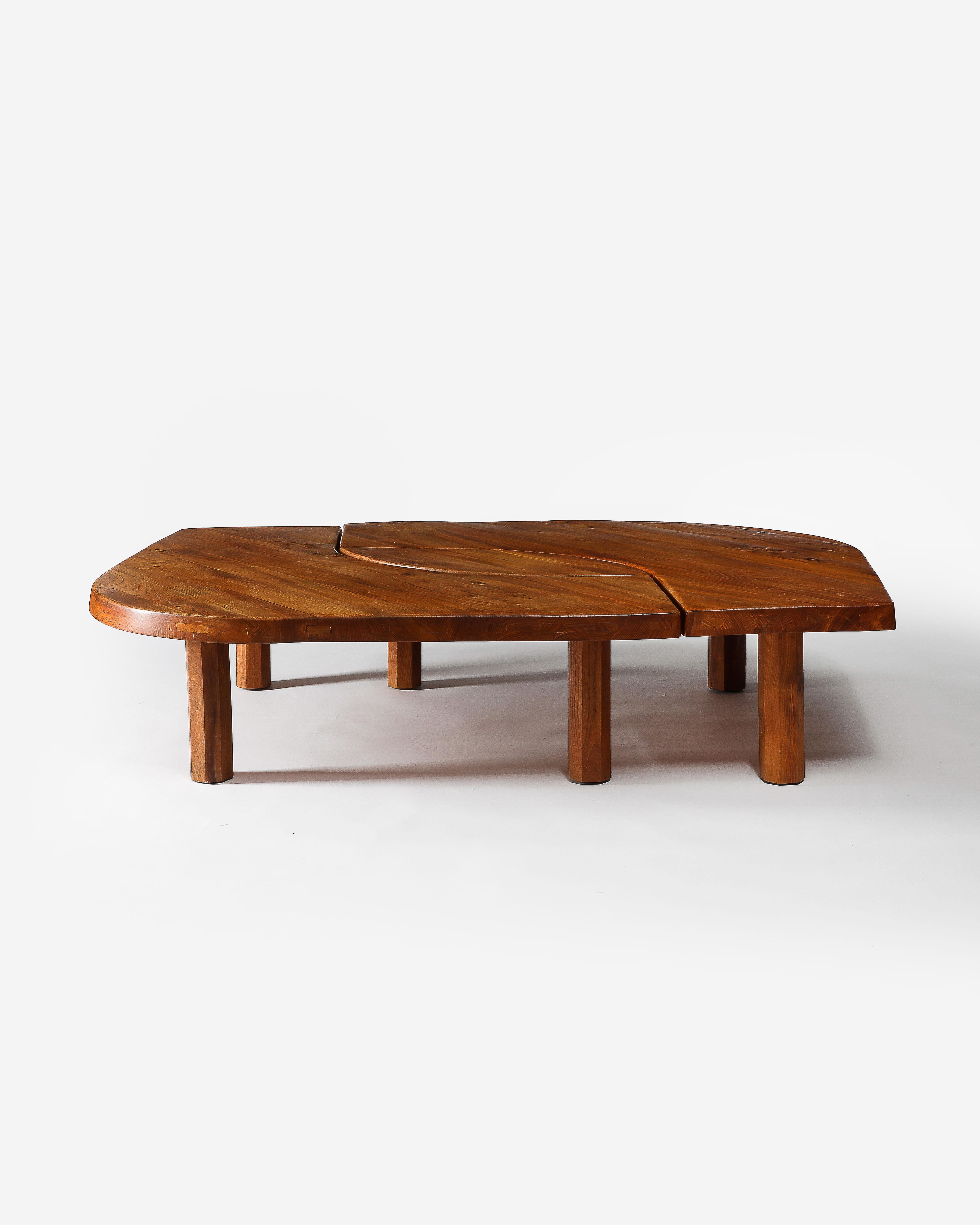 Oak Table T22C L'oeil by Pierre Chapo, France, 1972 In Good Condition For Sale In New York City, NY