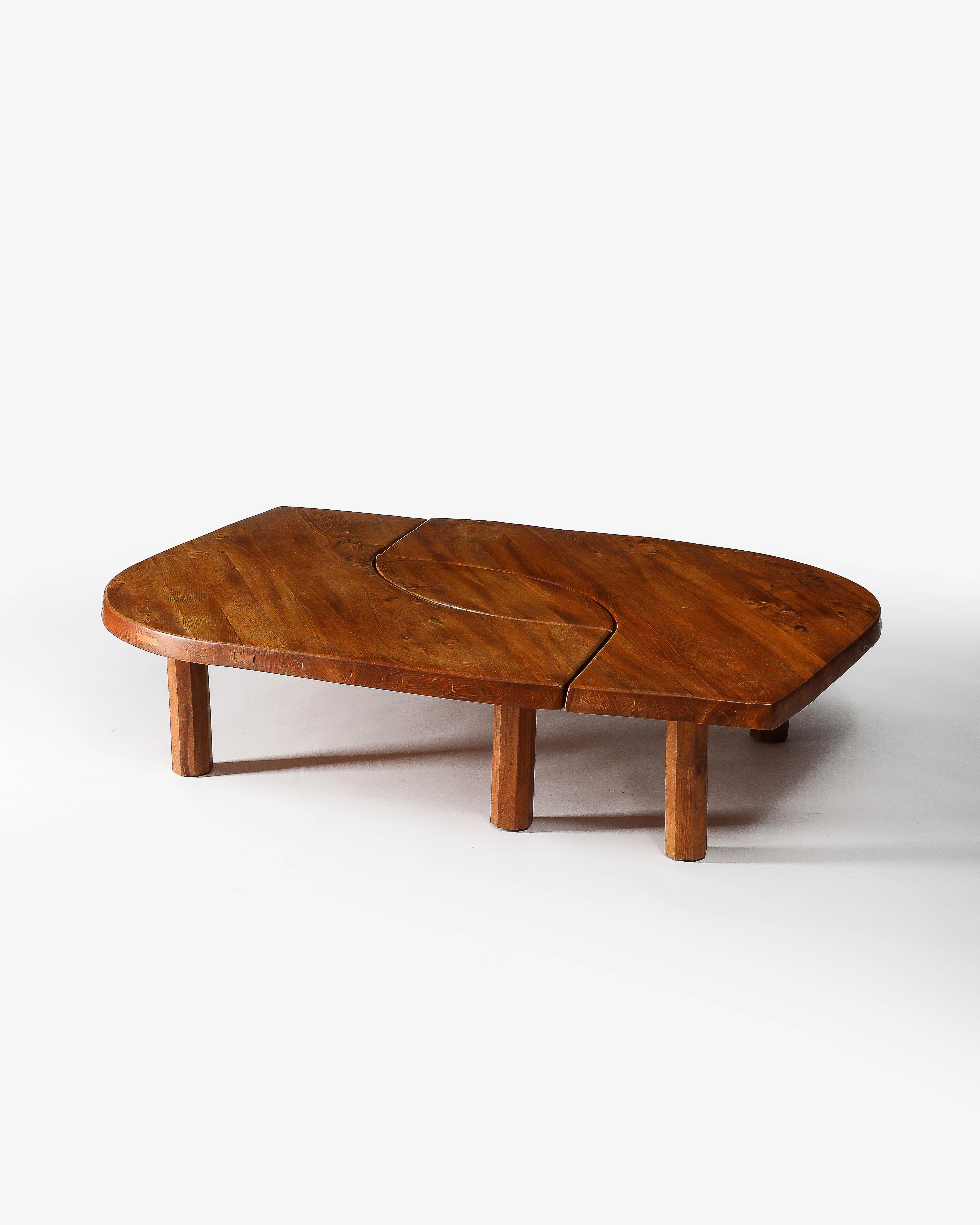 Oak Table T22C L'oeil by Pierre Chapo, France, 1972 For Sale 1