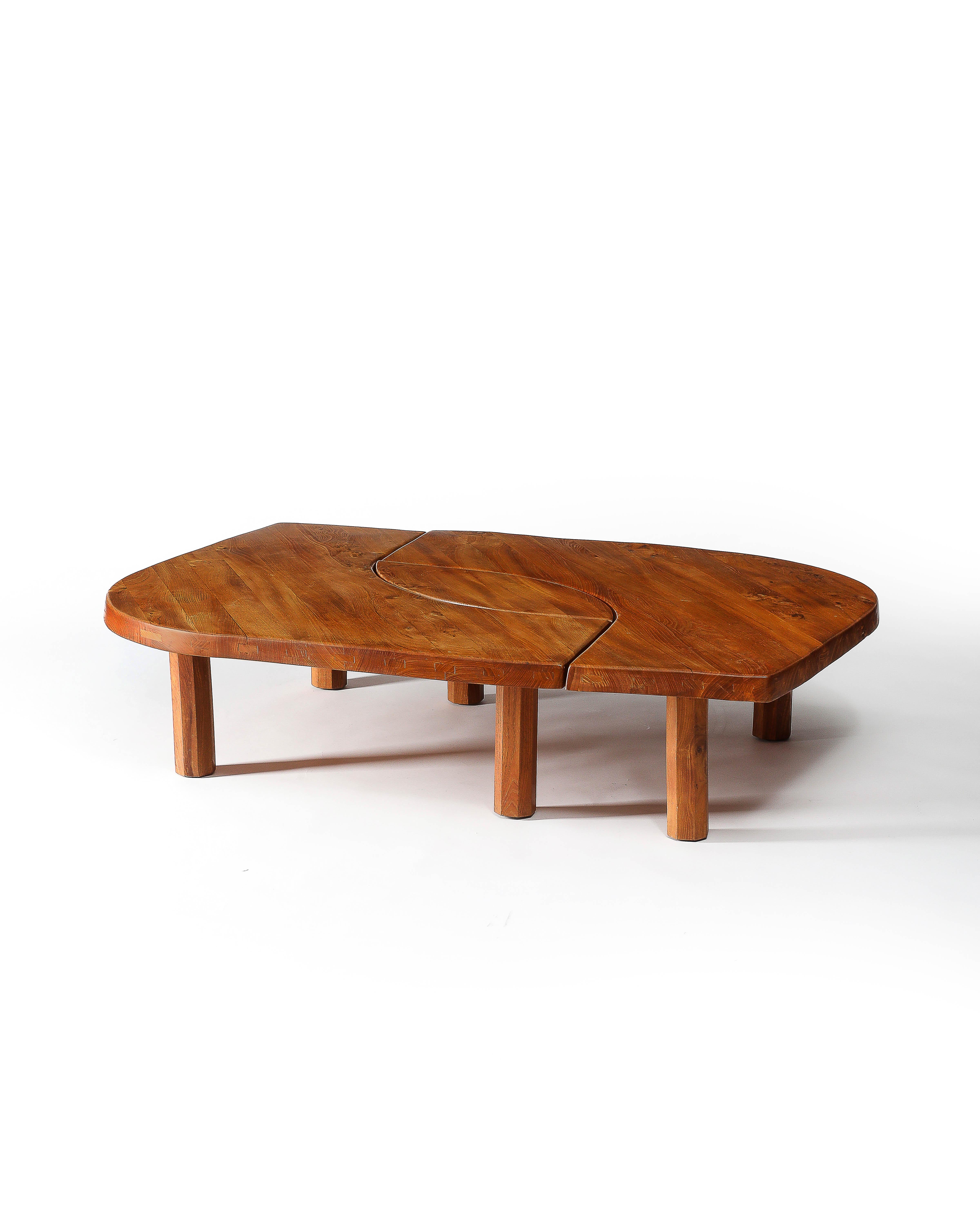 Oak Table T22C L'oeil by Pierre Chapo, France, 1972 For Sale 2