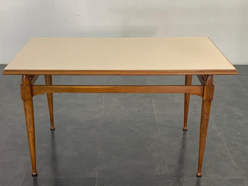 Mid-Century Modern Oak Table with Laminate Top, 1950s For Sale
