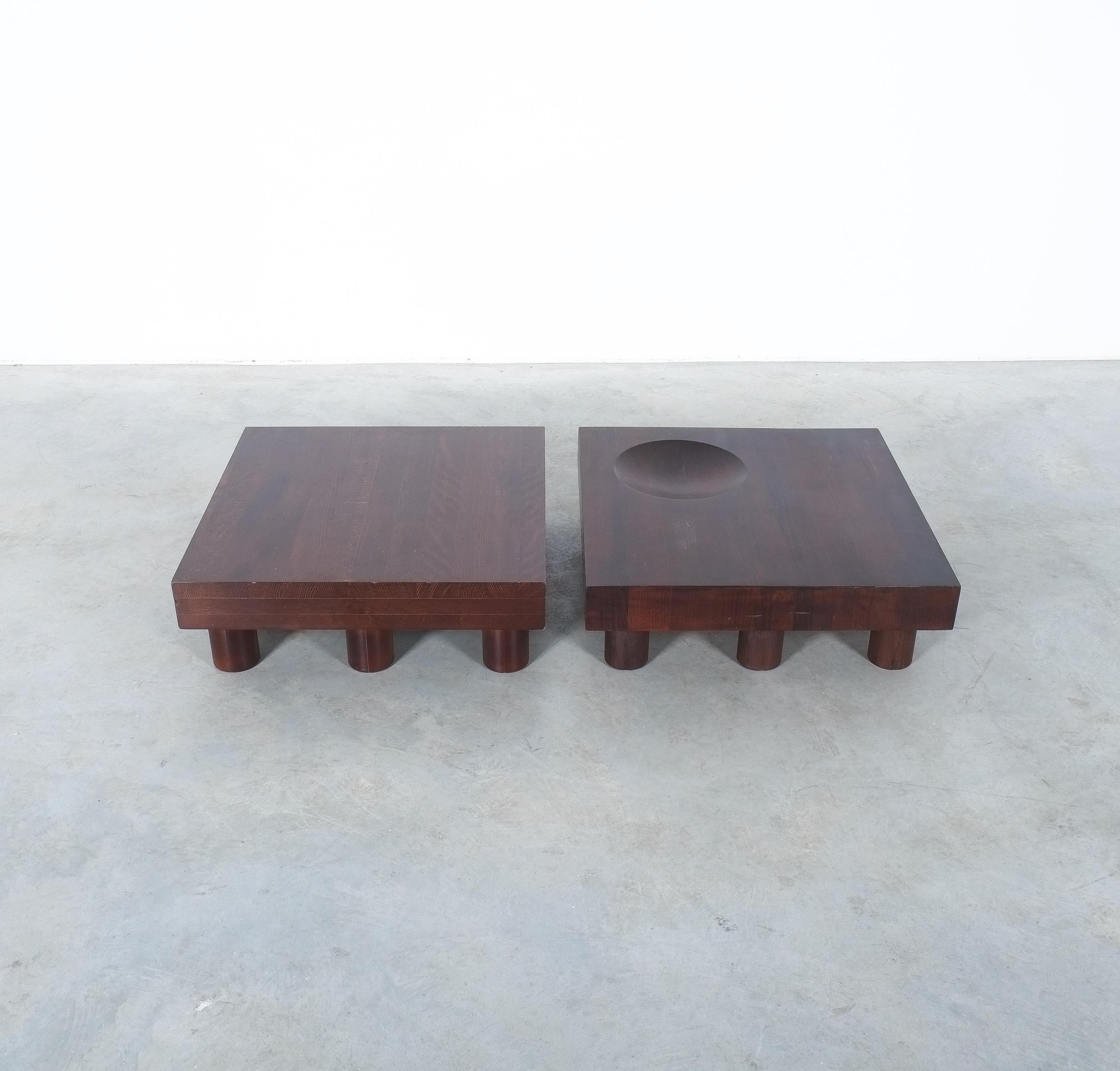 Mid-Century Modern Oak Tables Solid Wood, France, circa 1970