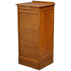 Oak Tambour Filing Cabinet