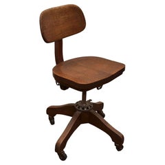 Vintage Industrial Oak Desk Chair, United States, 20th Century