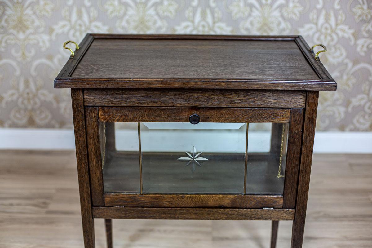 European Oak Tea Cabinet from the Early 20th Century