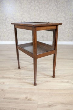 Oak Tea Cabinet With Tray From the Early 20th Century