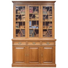 Oak Three Door Bookcase