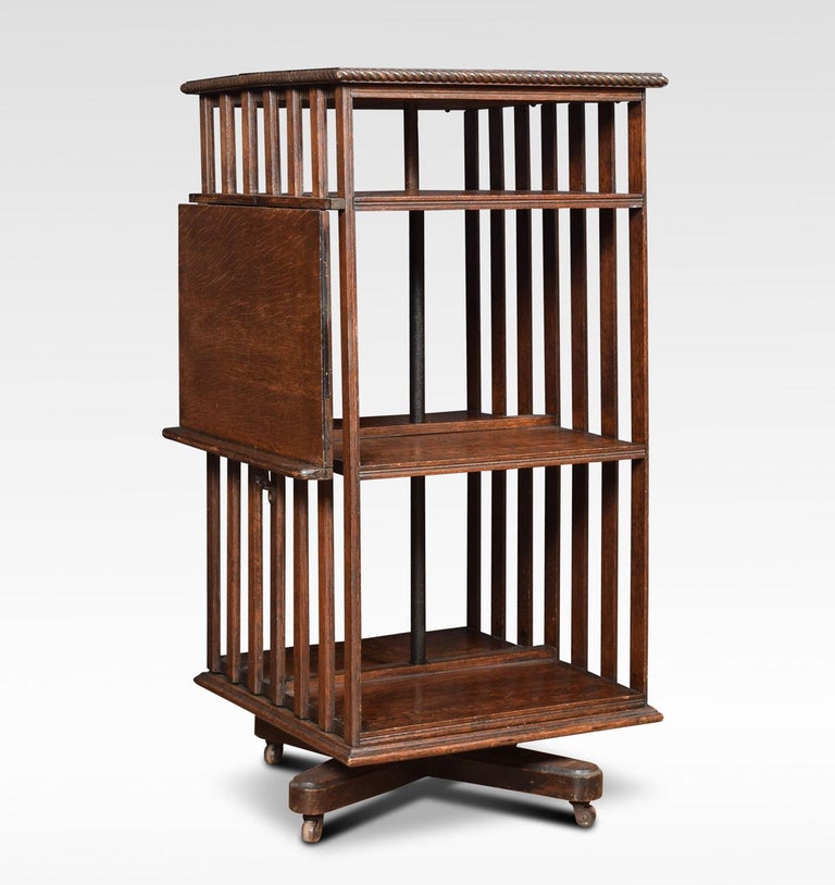Oak ThreeTier Revolving Bookcase For Sale at 1stDibs