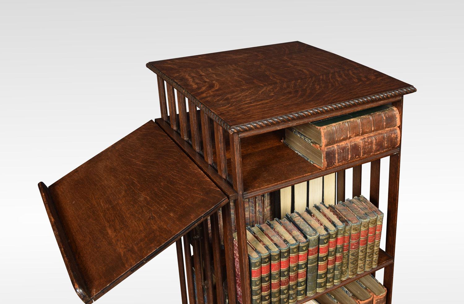 Oak Three-Tier Revolving Bookcase 1