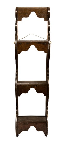 Oak Three Tier Wall Shelf, circa 1830