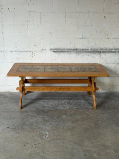 Table basse avec insert en carreaux de chêne, style danois « Mid-Century Modern », années 1960