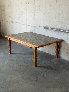 Oak Tiles Coffee Table Danish Mid-Century Modern 1960s