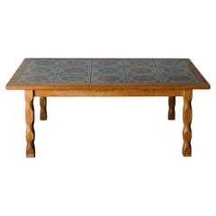 Oak Tiles Coffee Table Danish Mid-Century Modern 1960s