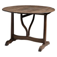 Tavolo da vigna a ribalta in Oak, Francia, 1860 circa