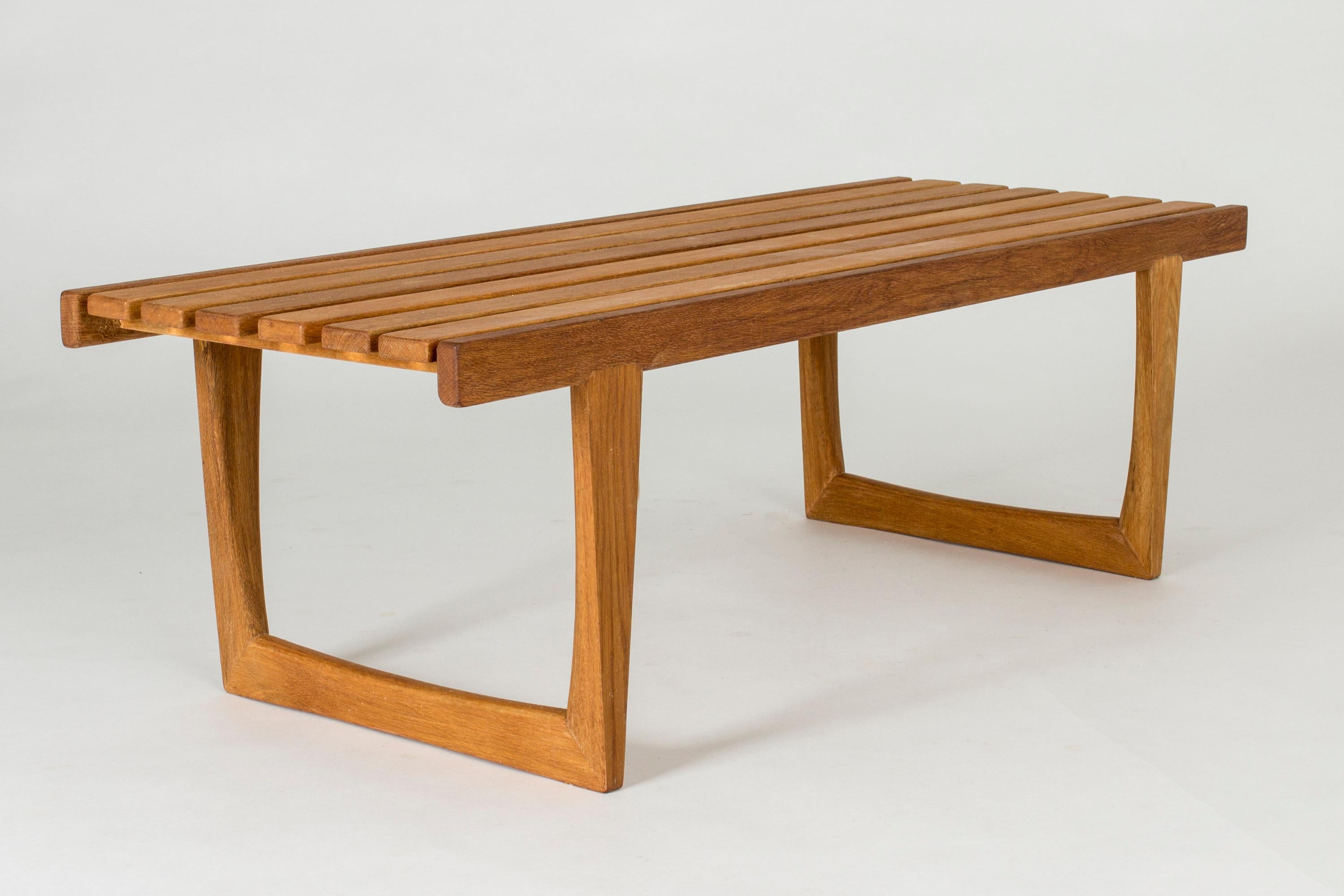 Sleek “Tokyo” bench by Yngvar Sandström, made for NK:s “Triva” series. Made from oil treated oak with great details and execution.