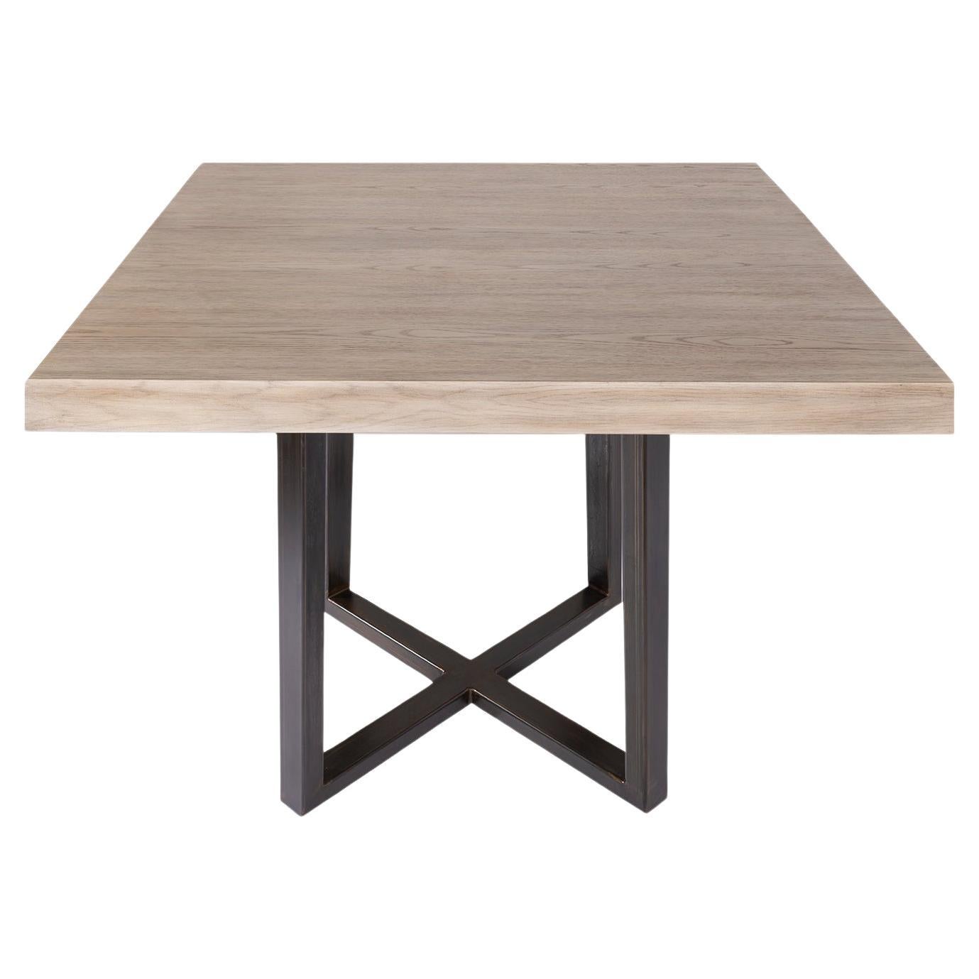 Oak Top in Ruffino on Cross Design Ebony Patina Steel Base