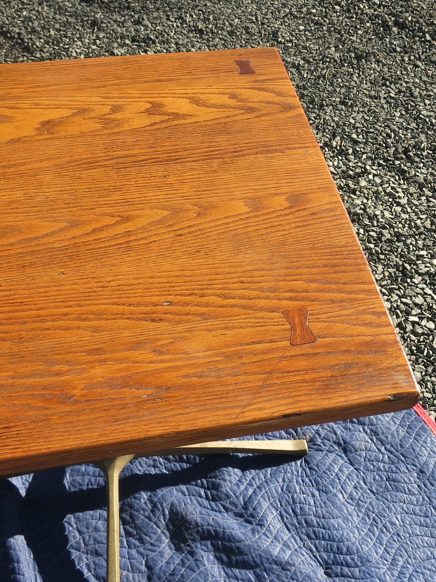 American Craftsman Oak Top Pub Table For Sale