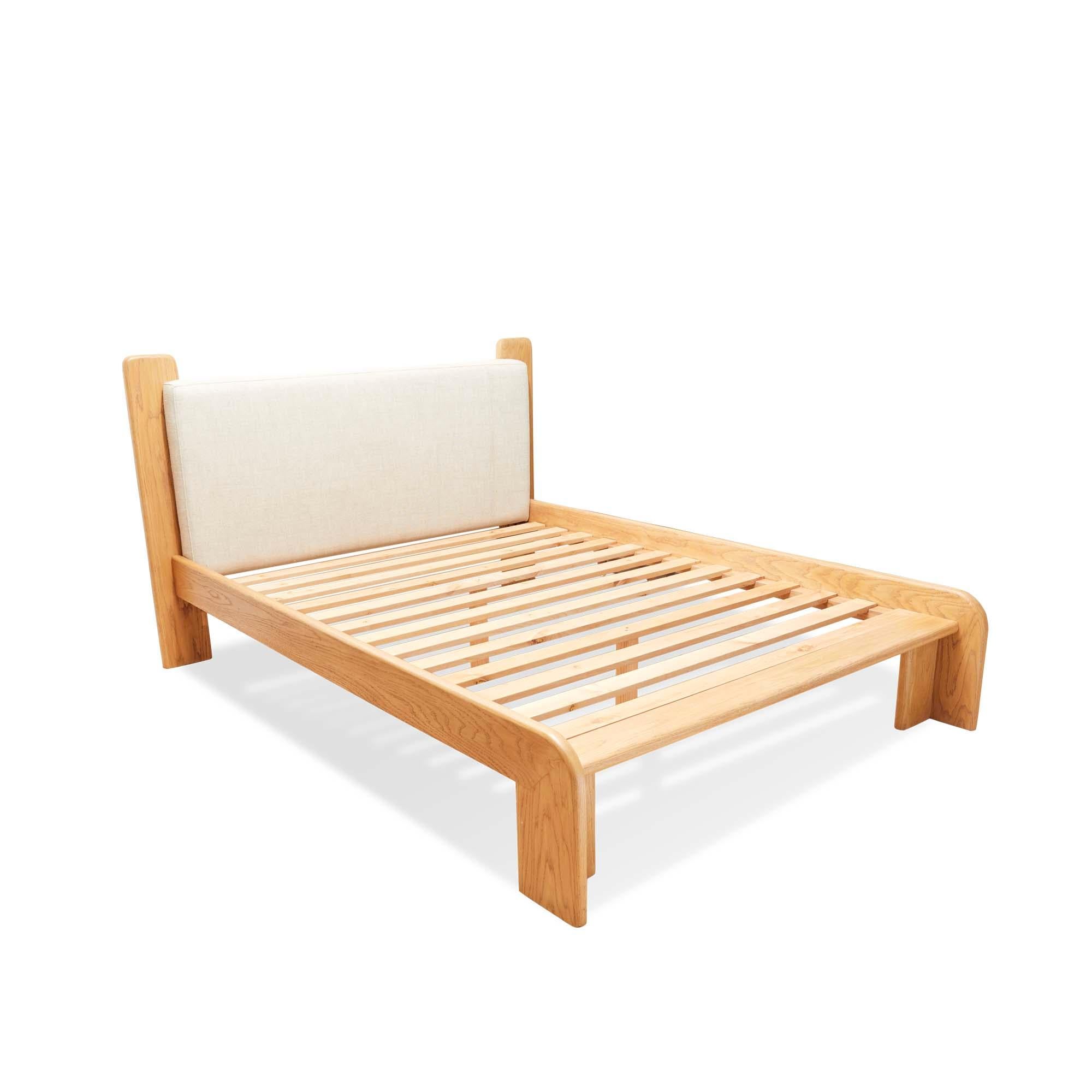Oak topa bed by Lawson-Fenning Queen size. This original California roundover bed frame is handcrafted from white oak or American walnut and features a cozy upholstered headboard.

The Lawson-Fenning Collection is designed and handmade in Los