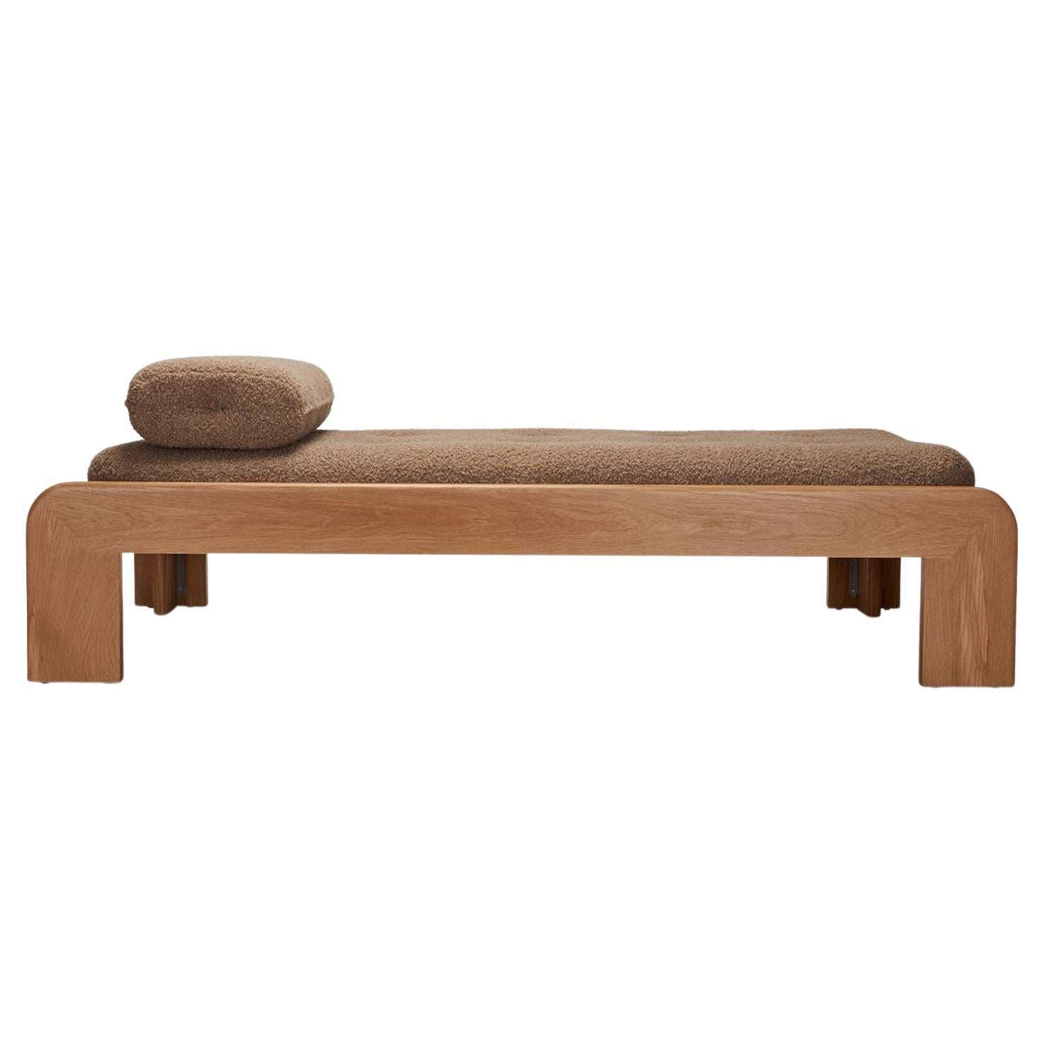 Coated Oak Veneer Daybed with Side Table by Sam Baron For Sale at