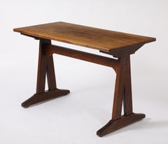 Oak Trestle Desk, France 1940's