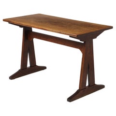 Oak Trestle Desk, France 1940
s