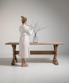 Oak Trestle Dining Table