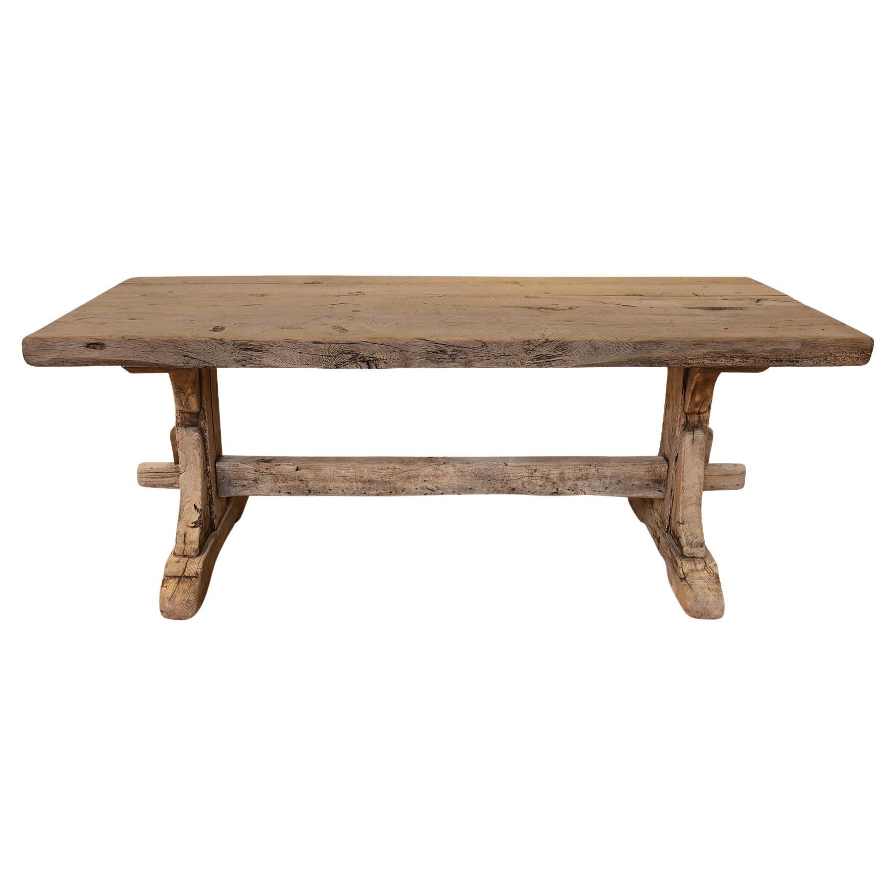 18th c. Oak Trestle Table, Bunny Williams Collection For Sale