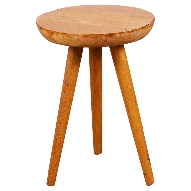 Oak Tripod Milking Stool For Sale at 1stDibs