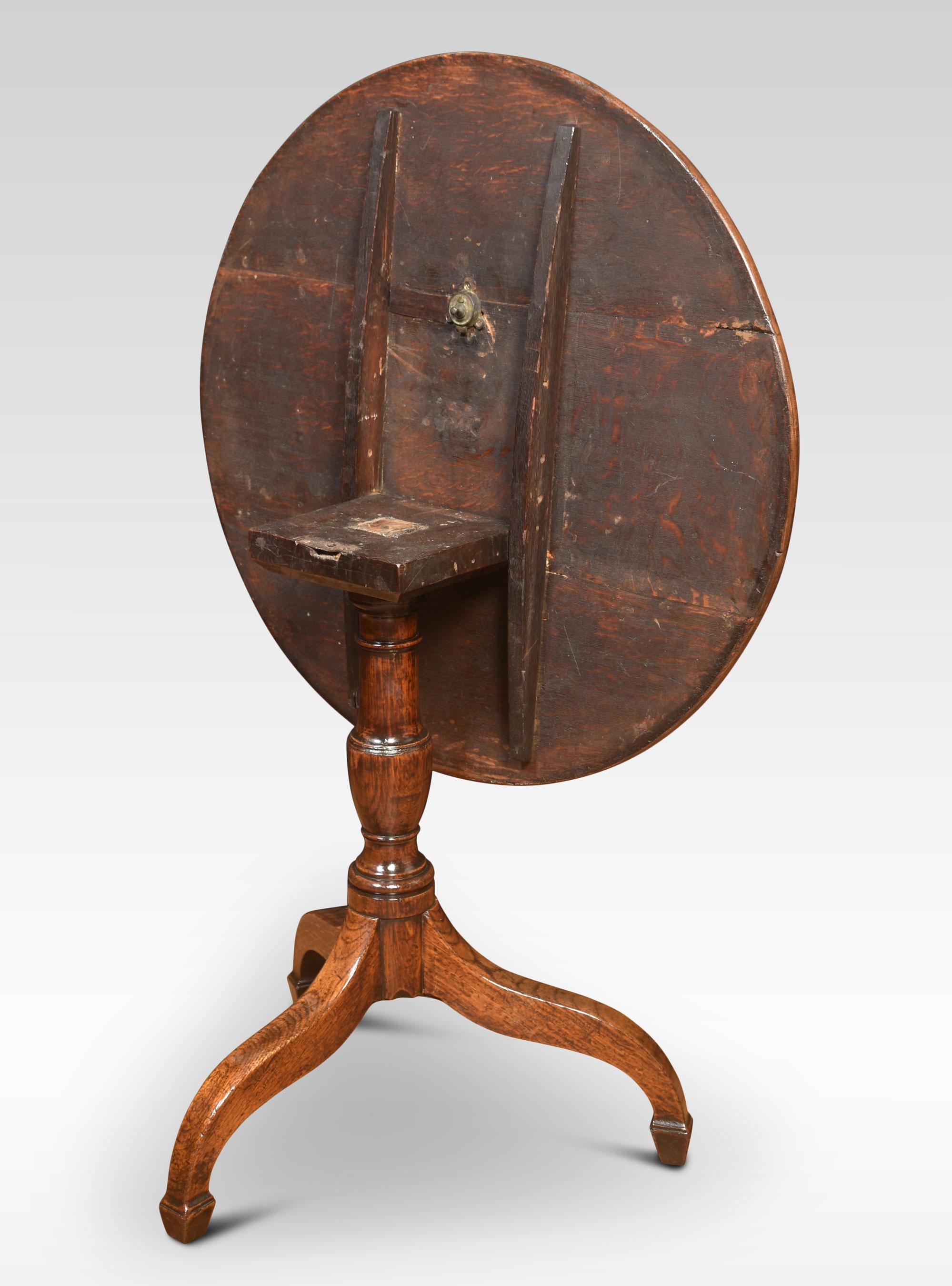 19th Century Oak Tripod Table For Sale