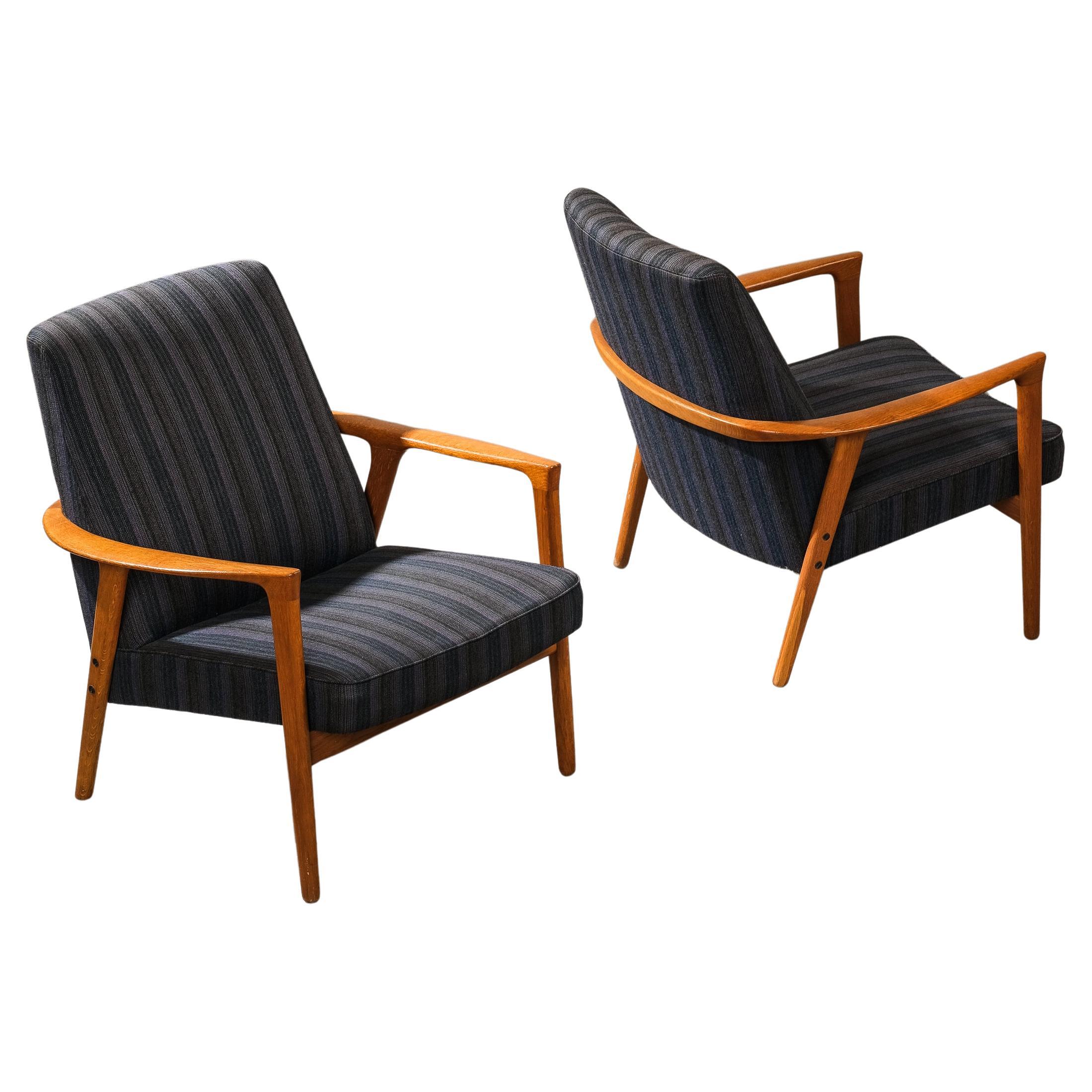 Oak "Tunis" Lounge Chairs by Inge Andersson for Bröderna Anderssons, 1960s