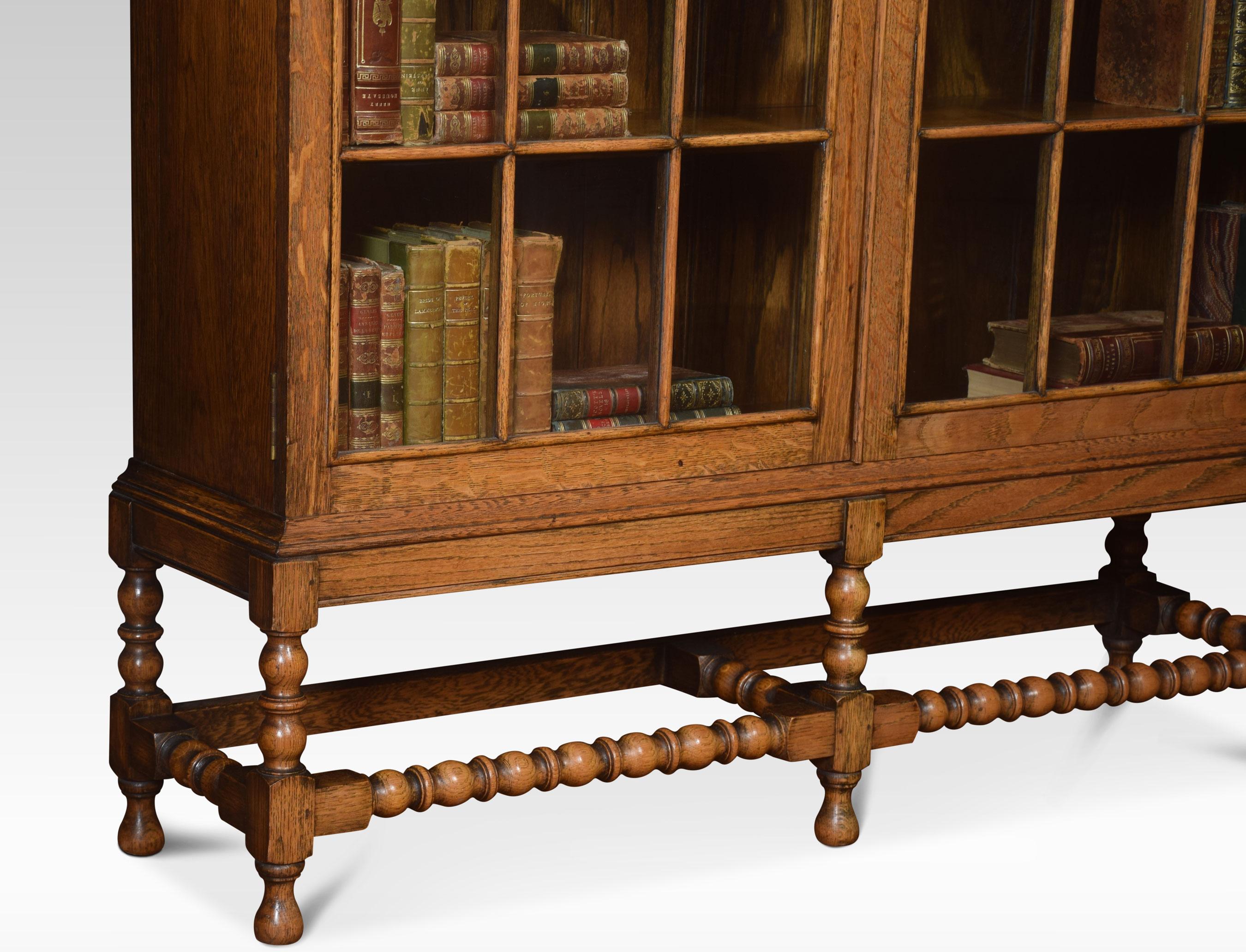 British Oak Two-Door Bookcase