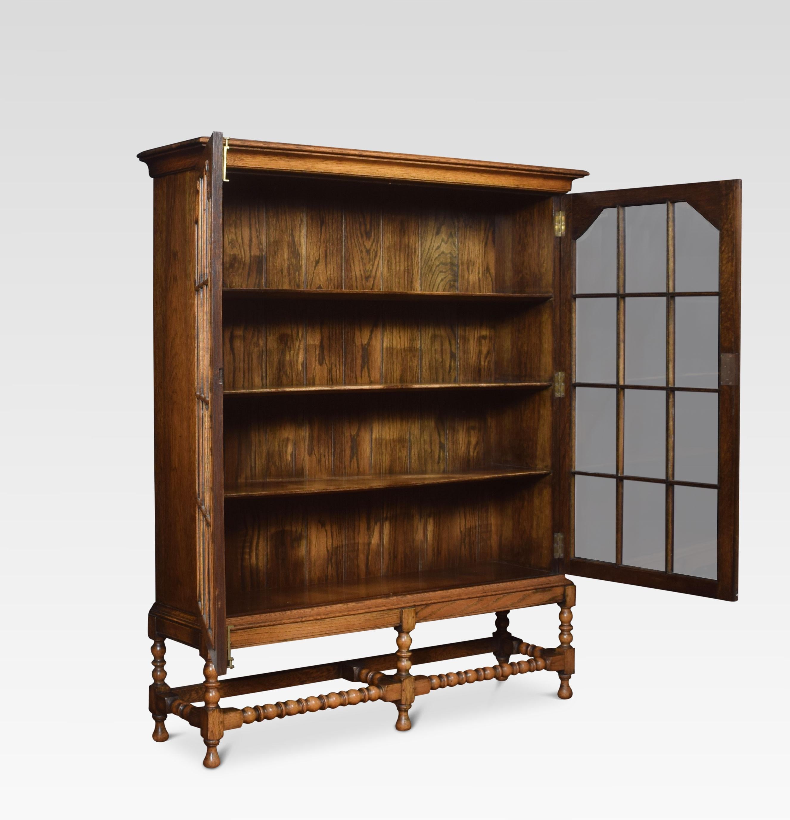 20th Century Oak Two-Door Bookcase