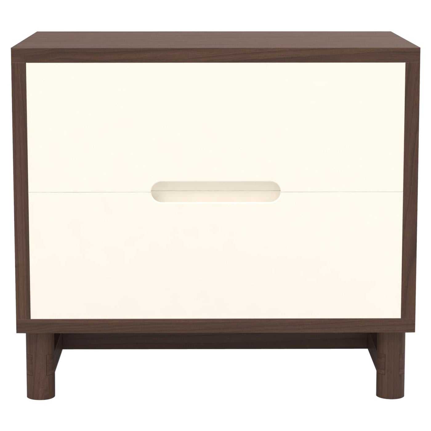 Oak Two Drawer Bedside Table Shown in Natural Oak Wood with Clear Lacquer