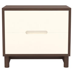 Oak Two Drawer Bedside Table Shown in Natural Oak Wood with Clear Lacquer