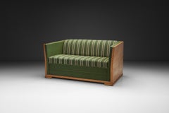 Oak Two-Seater Sofa in the Manner of Henning Kjærnulf, Denmark Mid-20th Century