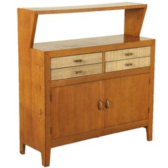 Oak Veneered Cabinet Vintage Manufactured in Italy, 1950s