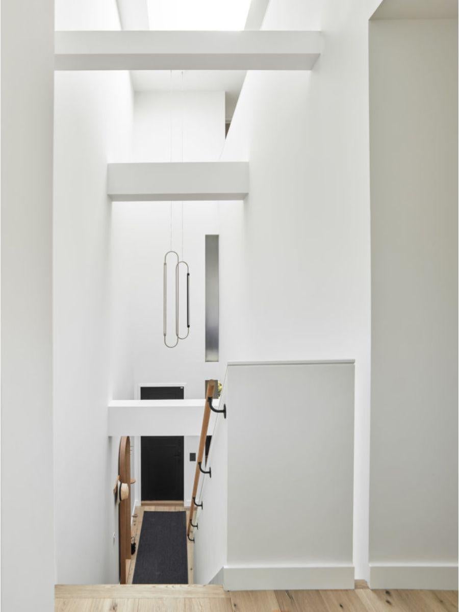 Contemporary Oak Vertical Link Pendant by Hollis & Morris
