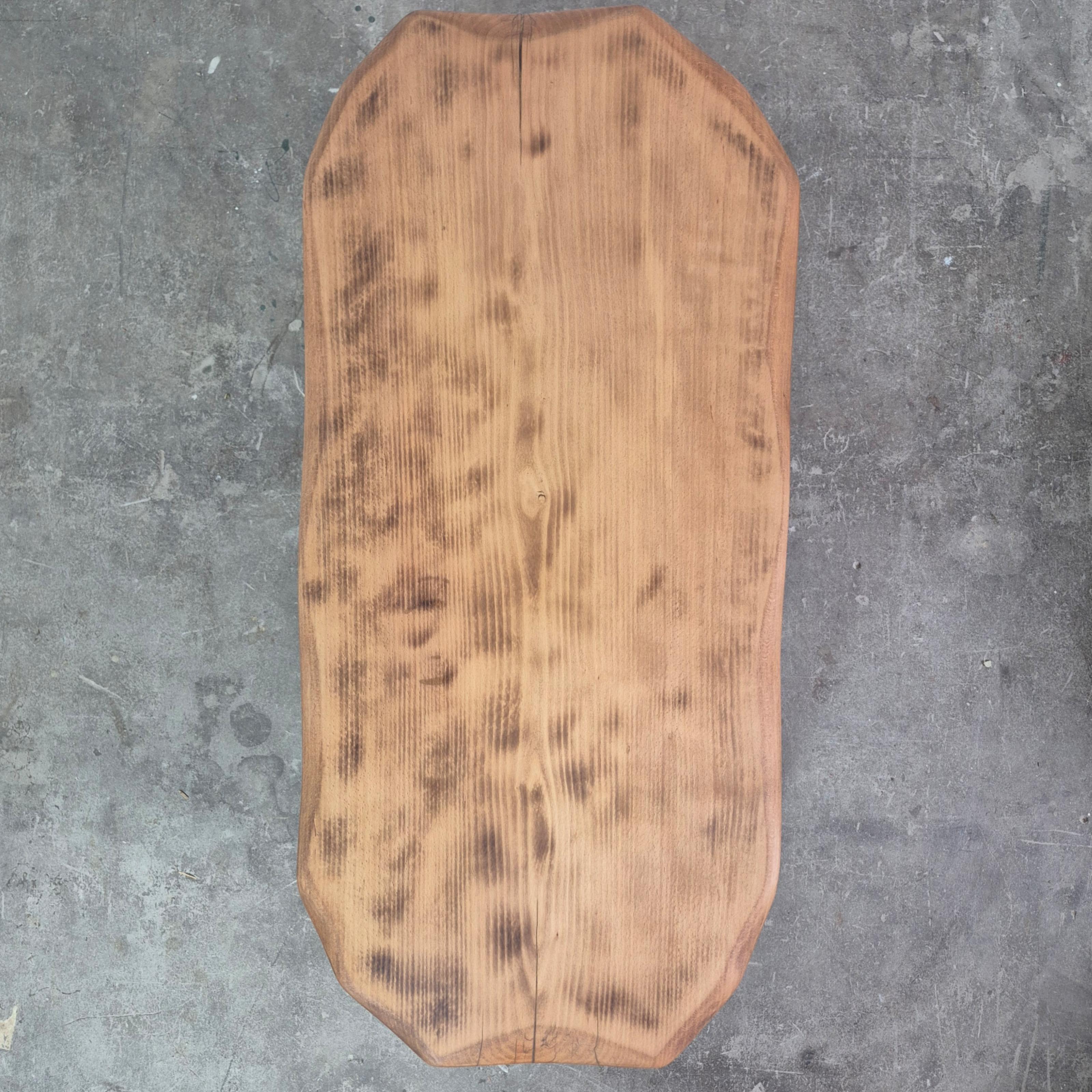 Oak wabi sabi coffee table, Netherlands 1950s For Sale 4