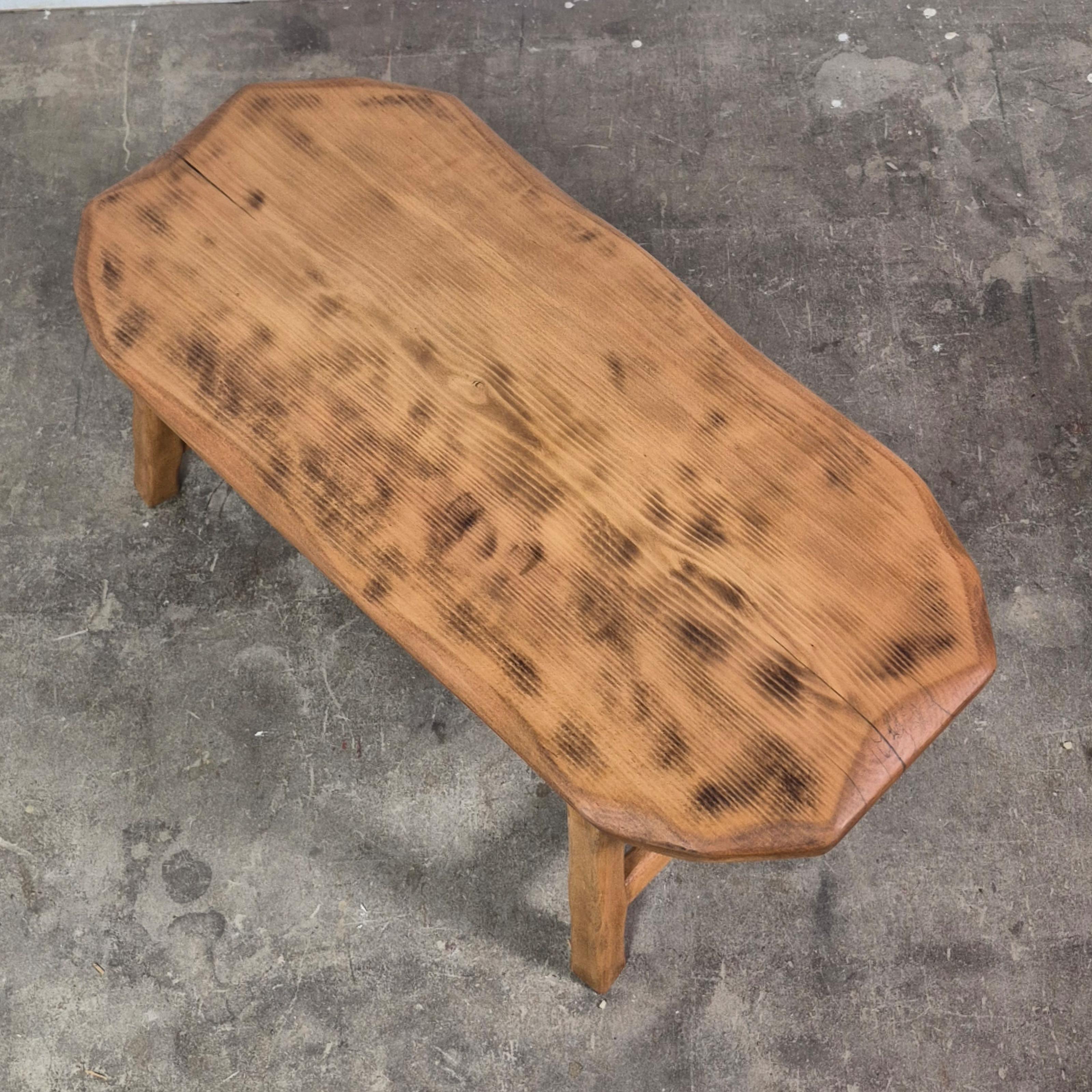 Dutch Oak wabi sabi coffee table, Netherlands 1950s For Sale