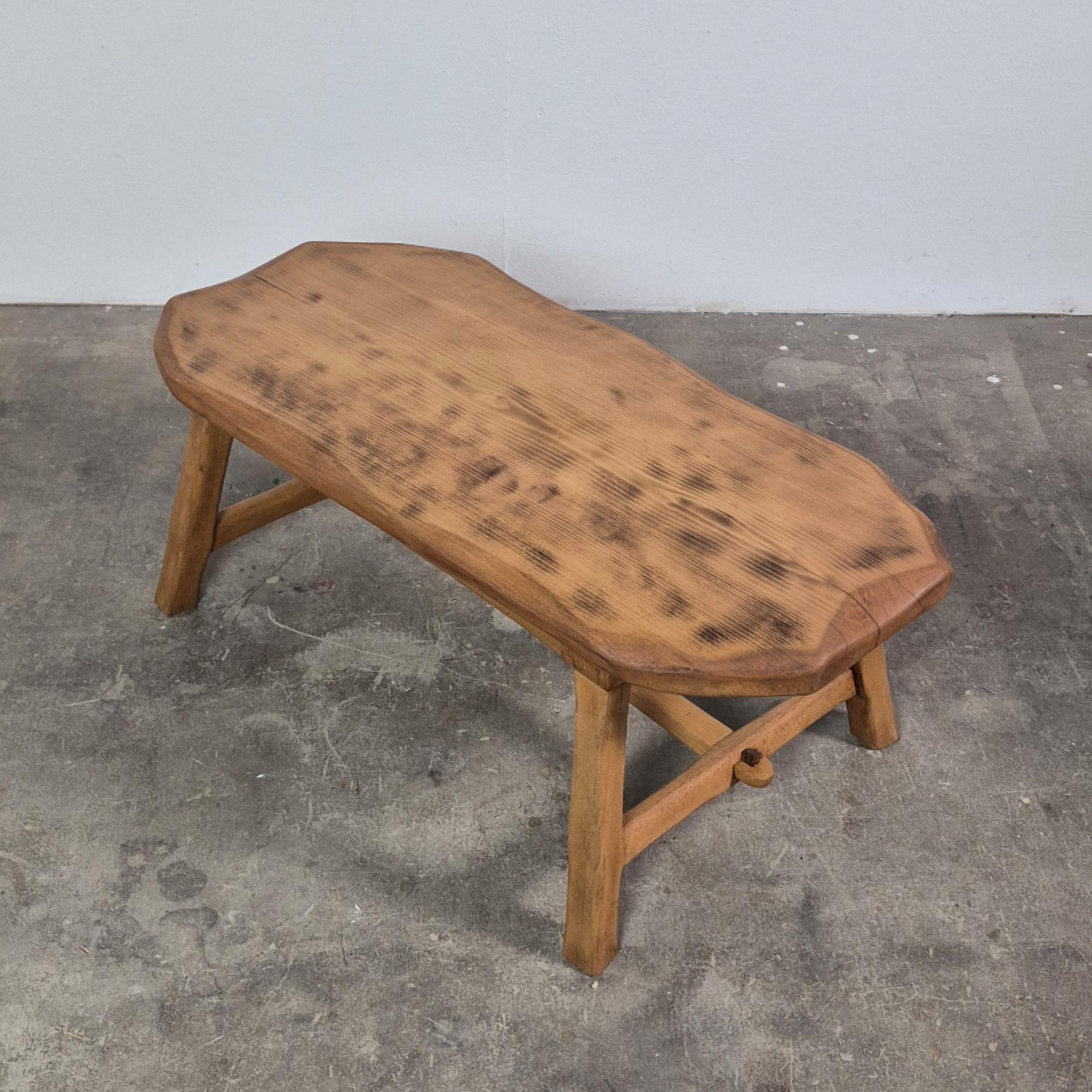 20th Century Oak wabi sabi coffee table, Netherlands 1950s For Sale