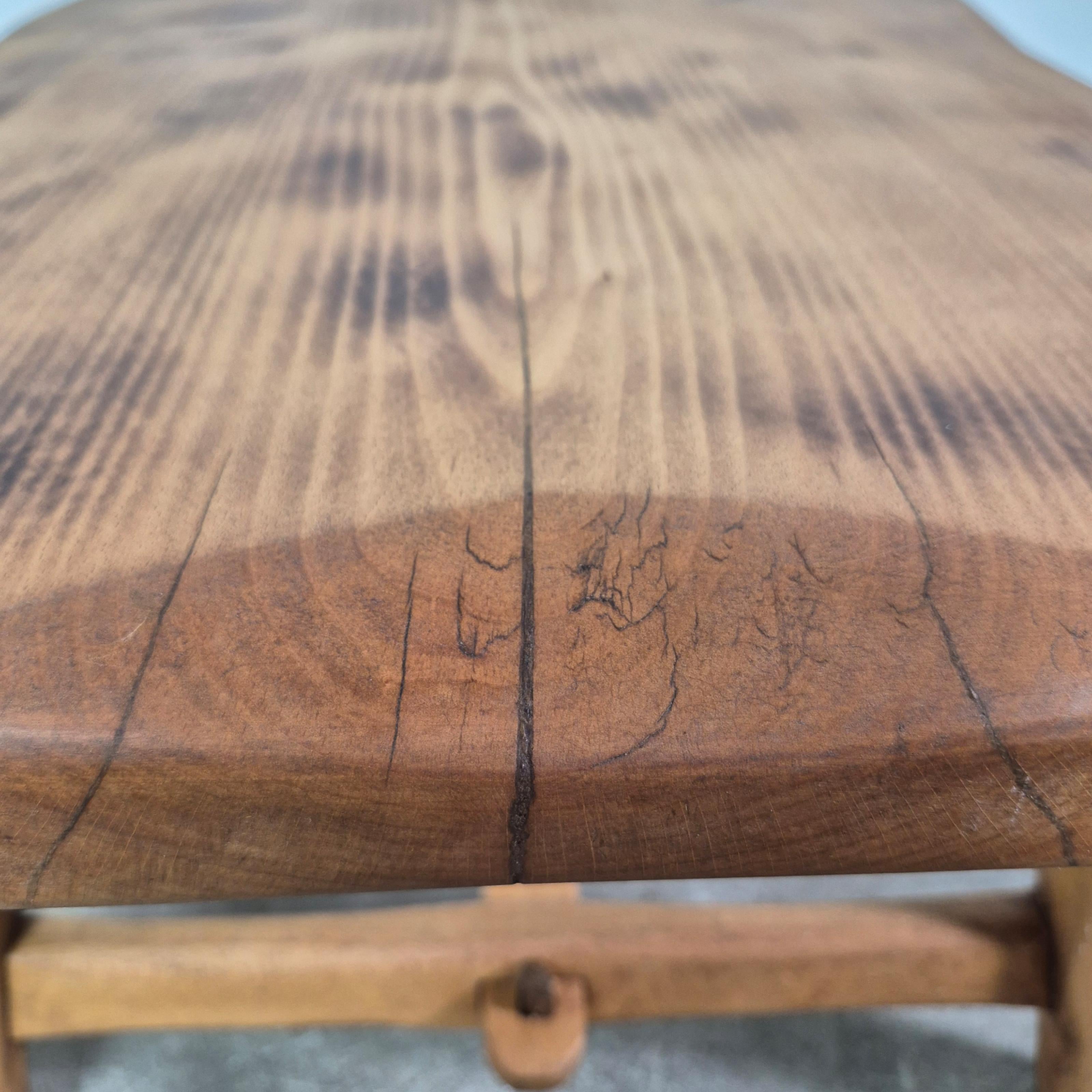 Oak wabi sabi coffee table, Netherlands 1950s For Sale 1
