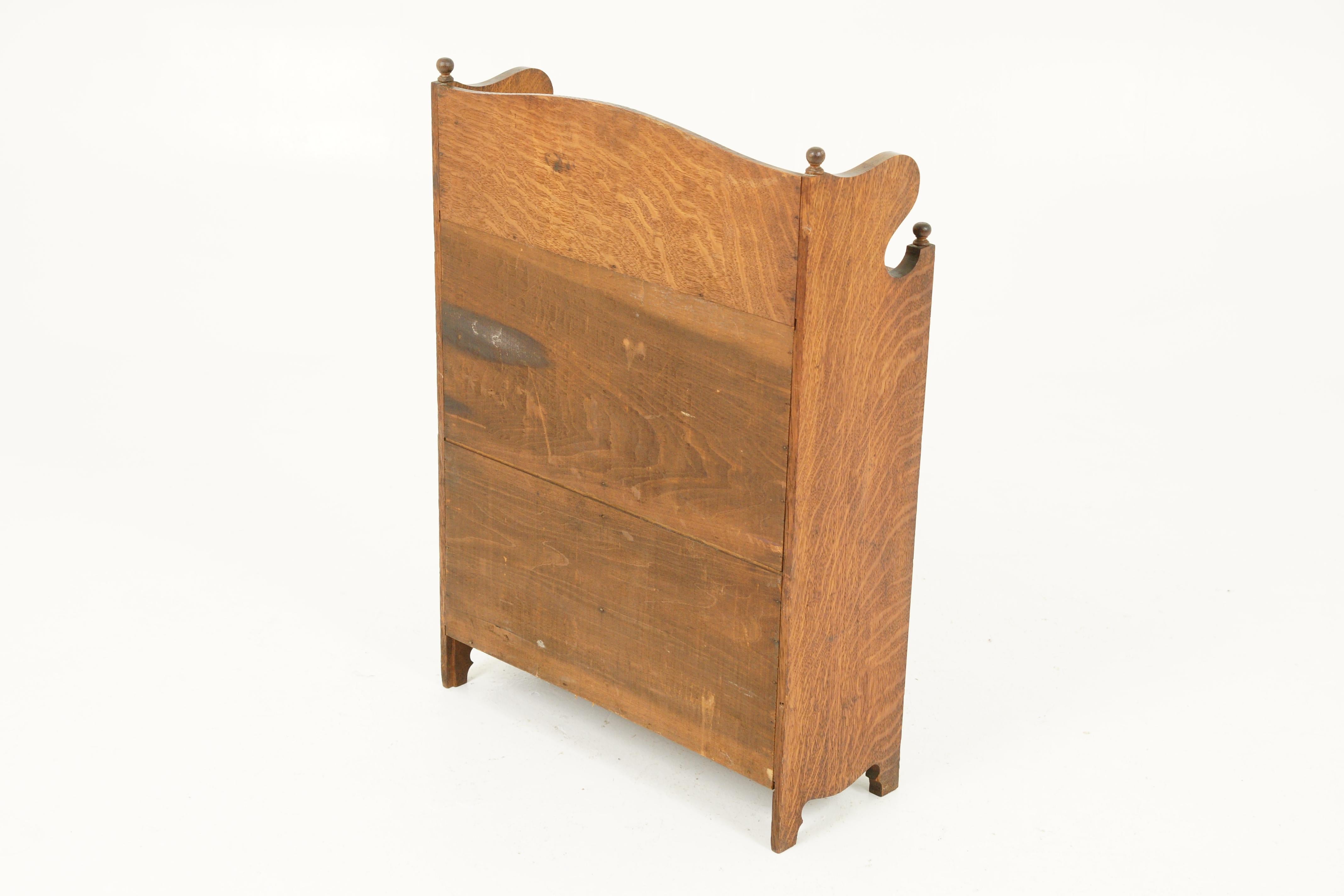 Antique Wall Cabinet, Carved Medicine Cabinet, Tiger Oak, Scotland 1910, B1716  1