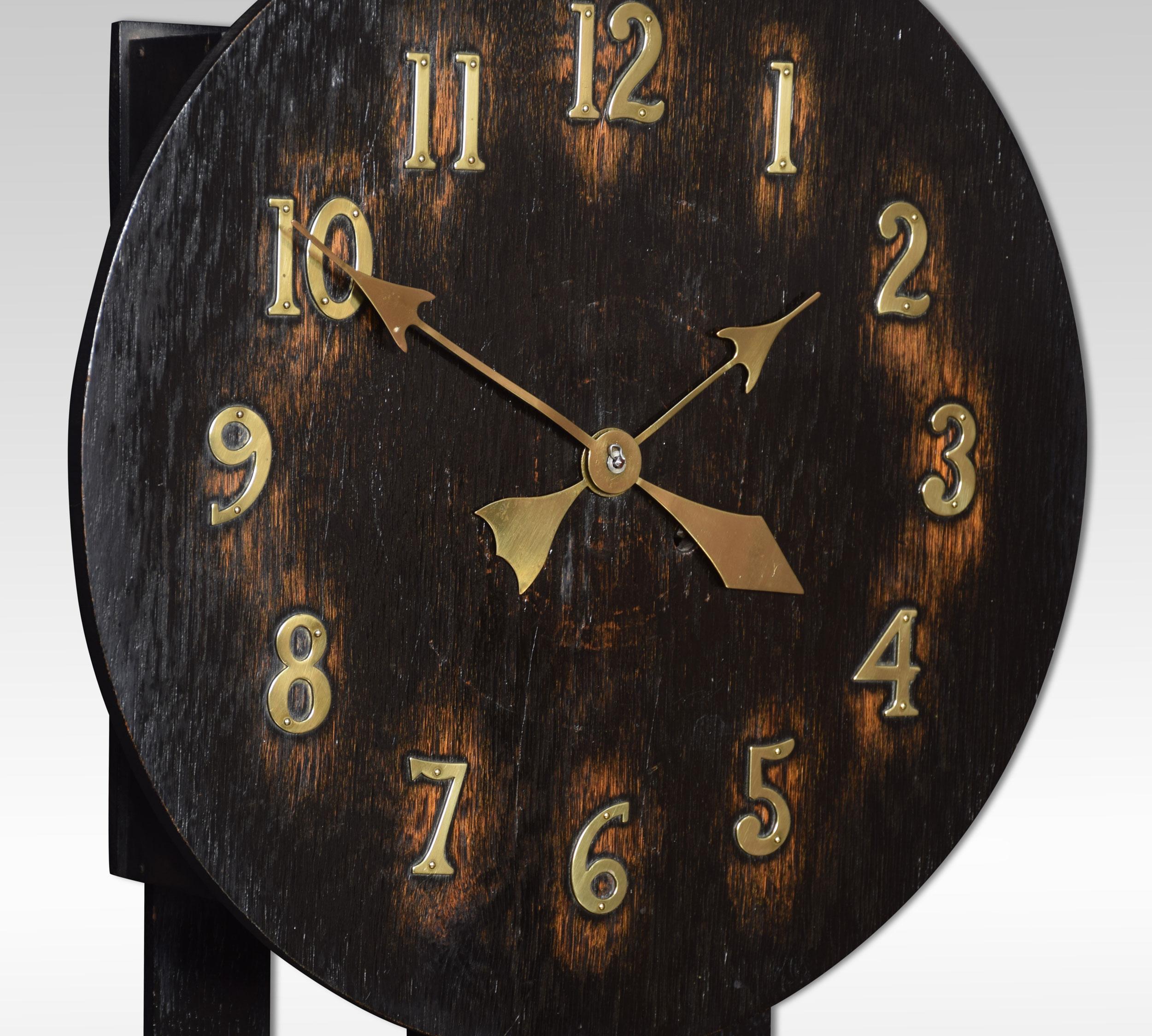 British Oak Wall Hanging Missionary Clock