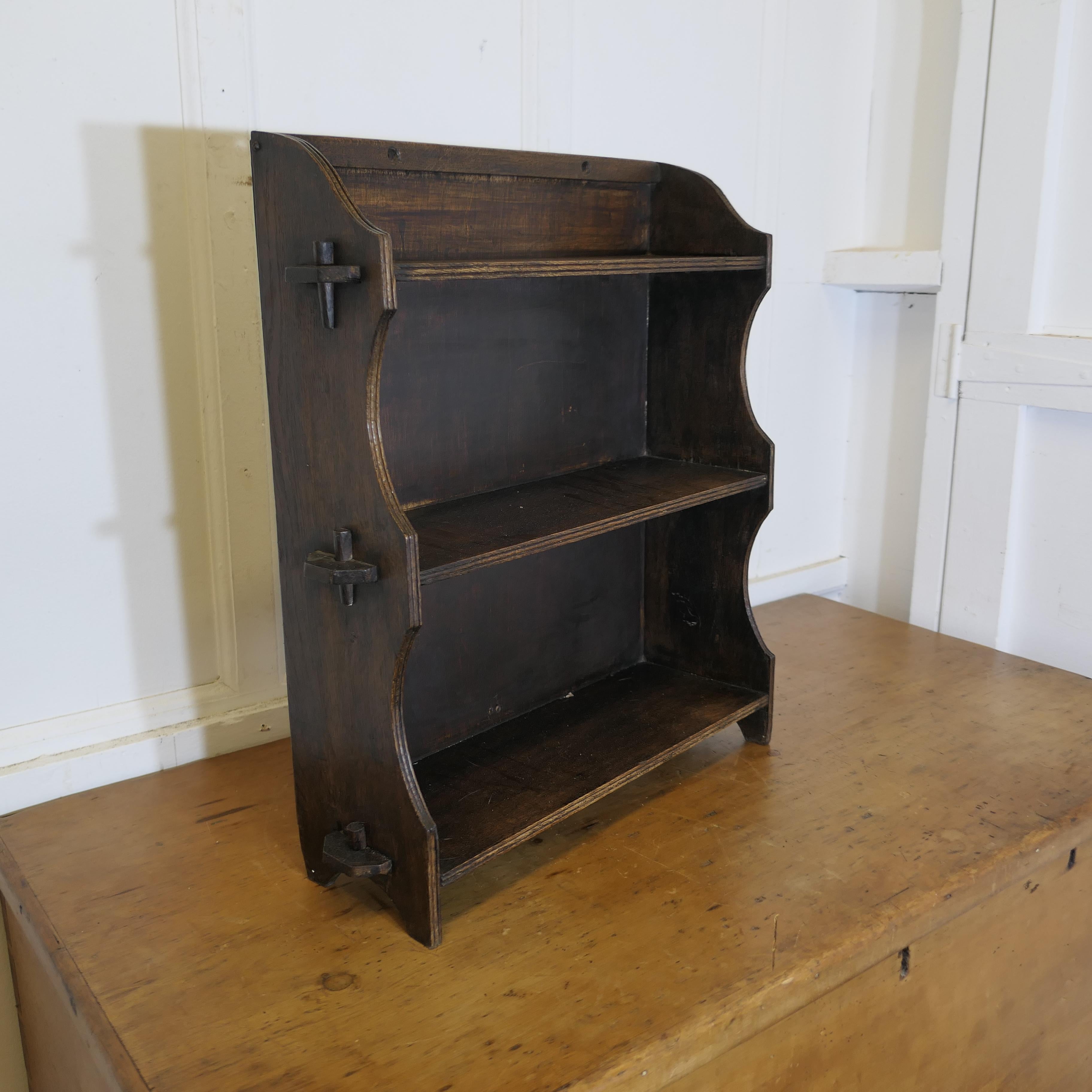 Oak Wall Hanging Shelf    This charming little shelf unit has a solid back 2