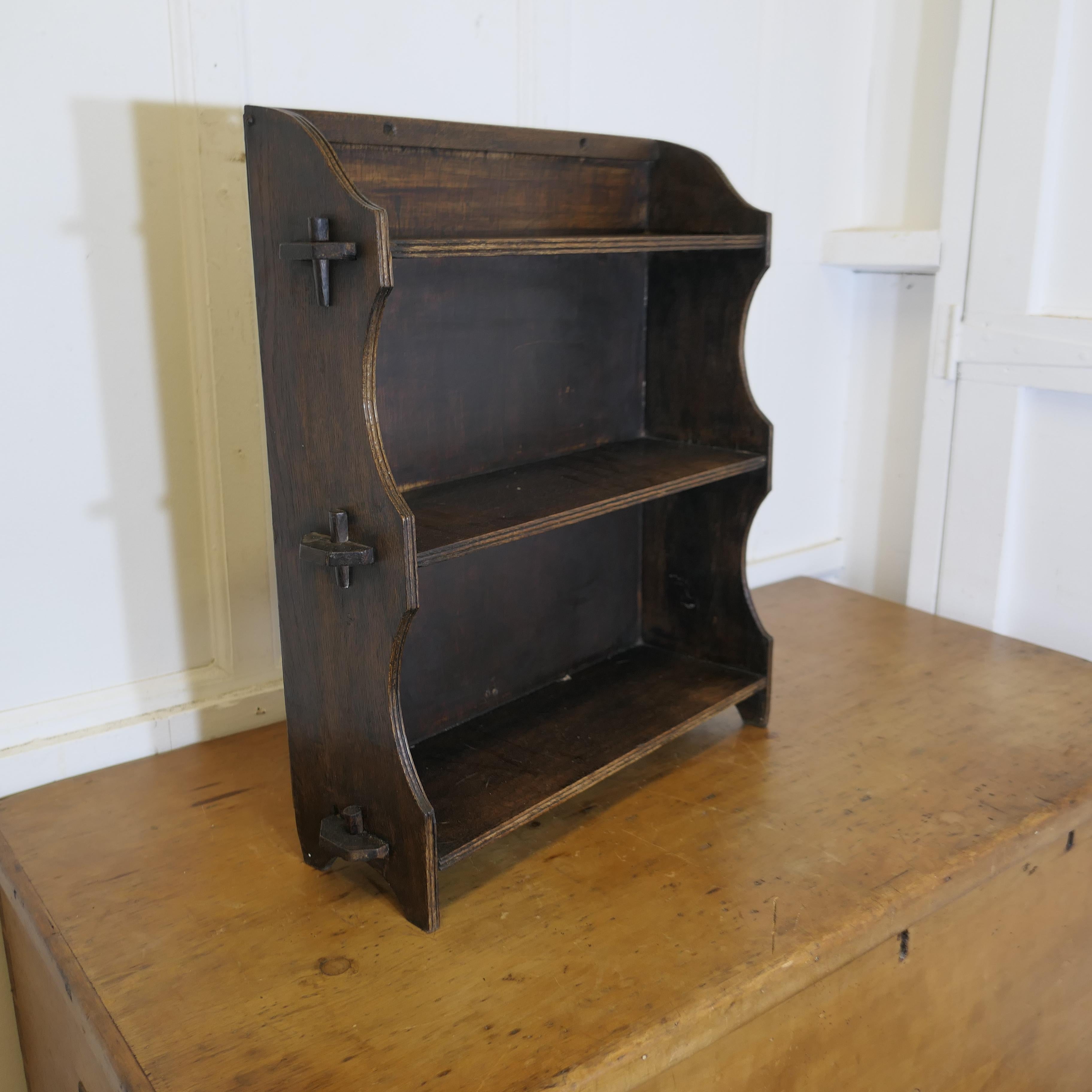 Oak Wall Hanging Shelf    This charming little shelf unit has a solid back 3