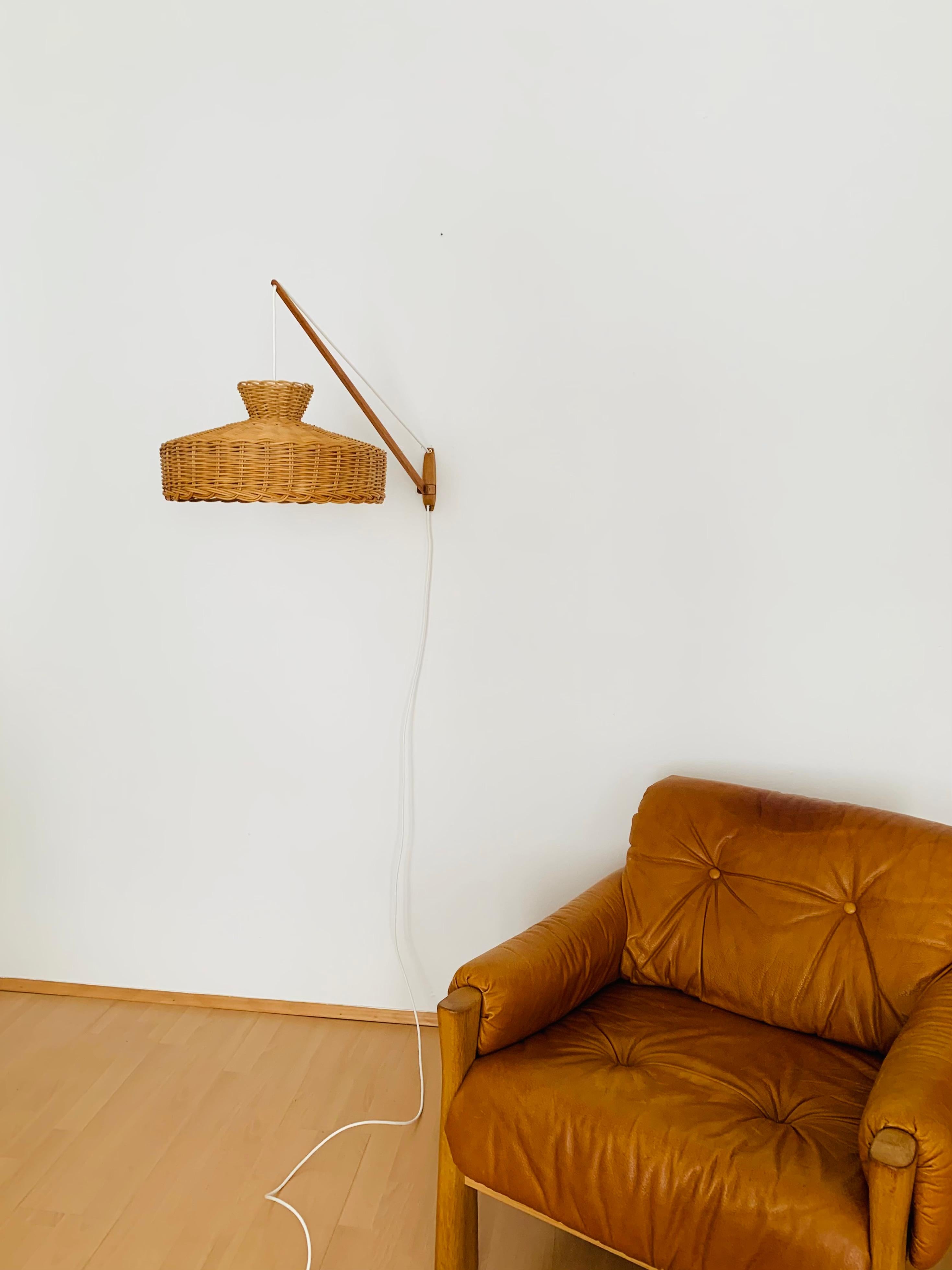 Mid-20th Century Oak Wall Lamp by Uno and Östen Kristiansson for Luxus