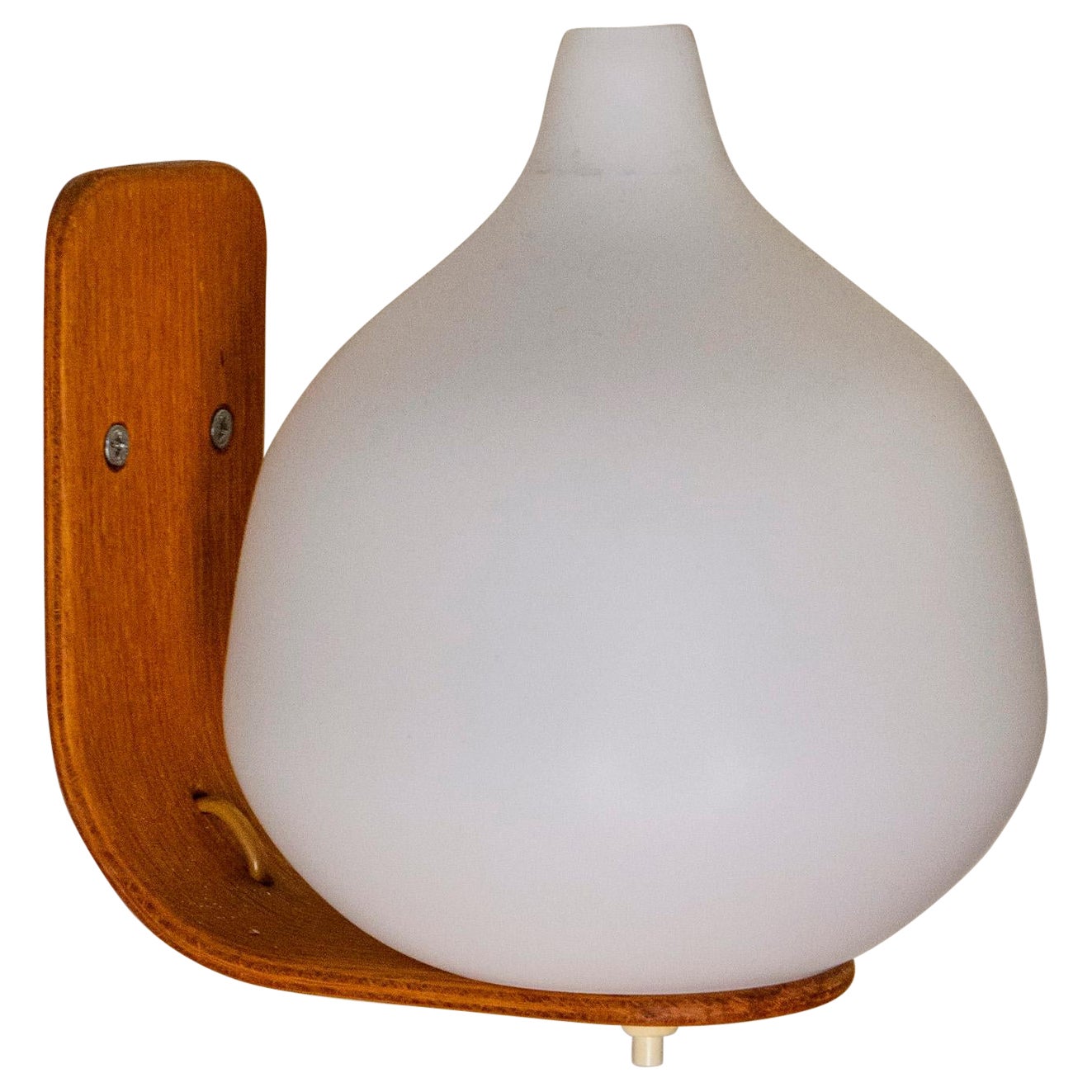 Oak Wall Lamp by Uno & Östen Kristiansson, Luxus Vittsjö, Sweden 1950's