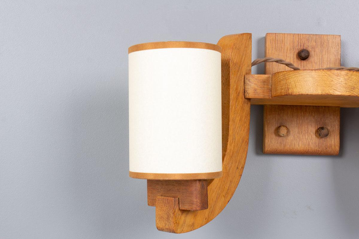 Aplique de pared Oak de Guillerme & Chambron para Votre Maison, Francia, 1950 Francés en venta