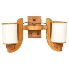 Applique en Oak par Guillerme & Chambron pour Votre Maison, France, années 1950