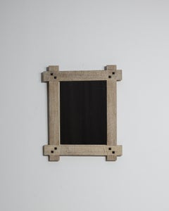 Oak Wall Mirror, Glass Frame, French Design, 1970s Vintage Decor